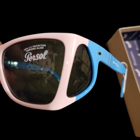 PERSOL X JW ANDERSON Cat Eye Sunglasses in Pink and Blue - Picture 2 of 12